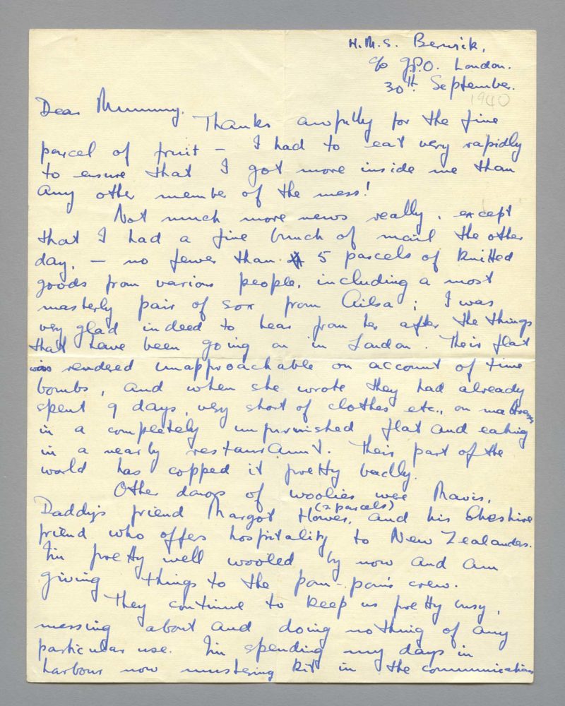 2018.238.507.1 Part of a letter from Peter to his Mother, 1940