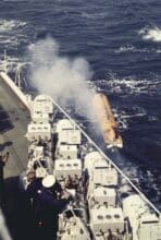 Taranaki torpedo launching AAV 0681 HMNZS Taranaki torpedo launching
