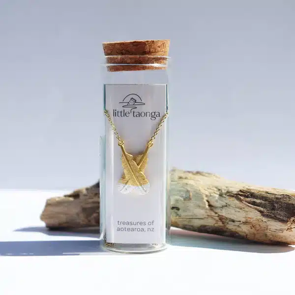 Crossed Feather Necklace