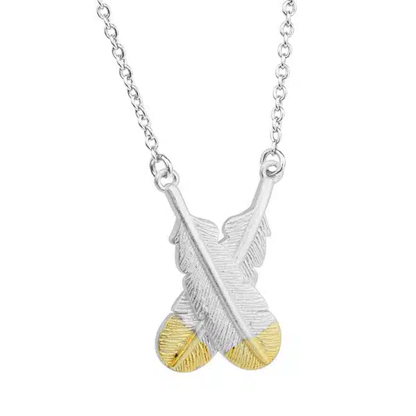 Crossed Feather Necklace - Image 3